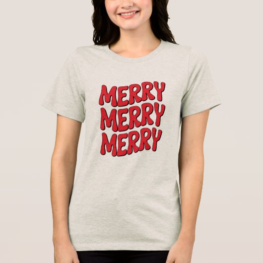 Merry Merry - Festive Christmas T-Shirt (Voorkant)
