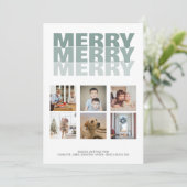 Merry Merry Foto Kerstmis gepersonaliseerd Feestdagenkaart (Staand voorkant)