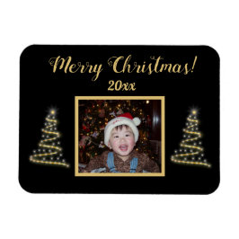 Merry! Merry! ~ Gold kerstboom ~ Familiefoto Magneet