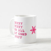 Merry Merry Good Stuff Roze koffie Mok (Voorkant links)