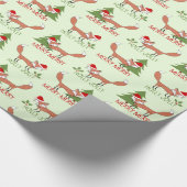 Merry Merry Holly Jolly Illustrated Fox Cadeaupapier (Hoek)