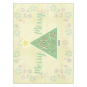 "Merry Merry" kerstboom en sneeuwvlokken Tafelkleed (Voorkant)