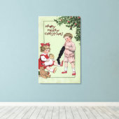Merry Merry Kerstmis met speelgoed in de boom Canvas Afdruk (Insitu (Houten vloer))
