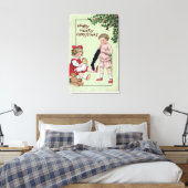 Merry Merry Kerstmis met speelgoed in de boom Canvas Afdruk (Insitu (Slaapkamer))