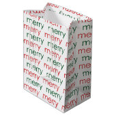 Merry Merry Medium Cadeauzakje (Achterkant Gekanteld)