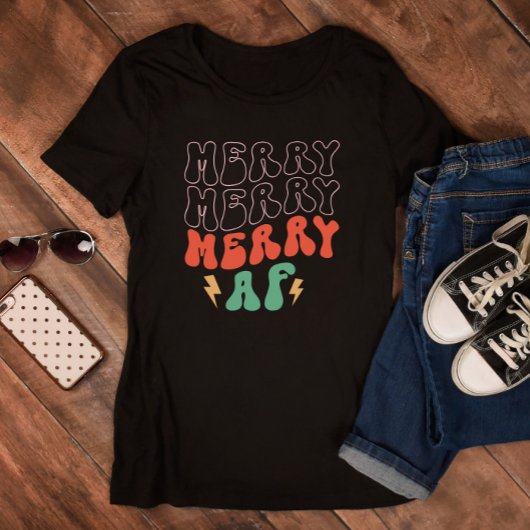 Merry Merry Merry AF kerkerst T-shirt