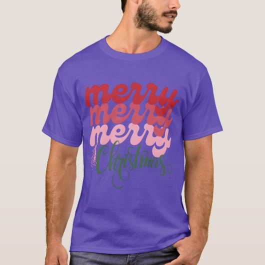Merry Merry Merry Christmas funny T-shirt (Voorkant)