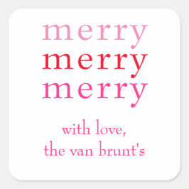 Merry Merry Merry Christmas Gift Label Sticker