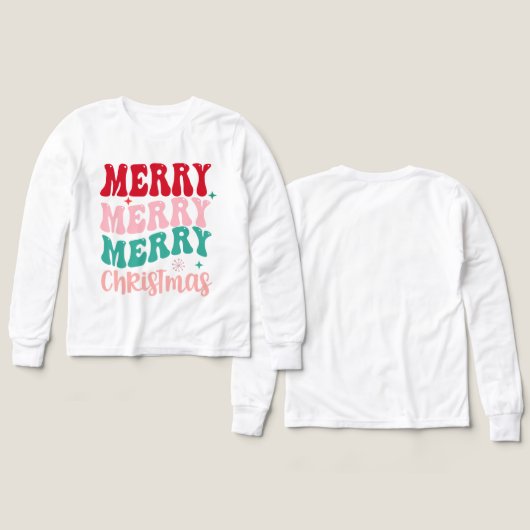 Merry Merry Merry Christmas Retro (Voorkant /achterkant)