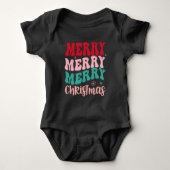 Merry Merry Merry Christmas Retro Romper (Voorkant)