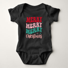 Merry Merry Merry Christmas Retro Romper