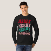 Merry Merry Merry Christmas Retro T-shirt (Voorkant volledig)