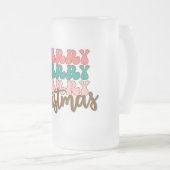 Merry Merry Merry kerst Matglas Bierpul (Voorkant rechts)