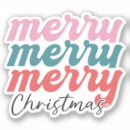 Merry Merry Merry kerst Sticker