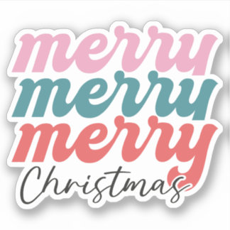 Merry Merry Merry kerst Sticker