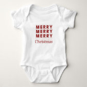 Merry, Merry, Merry, kerstpak Baby Romper (Voorkant)