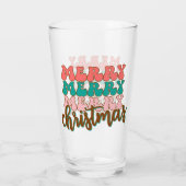 Merry Merry Merry kersttypografie Glas (Achterkant)