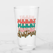 Merry Merry Merry kersttypografie Glas (Voorkant)