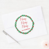 Merry Merry Merry Labels, Gift Labels, Kerstmis Ronde Sticker (Envelop)