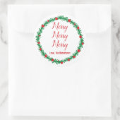 Merry Merry Merry Labels, Gift Labels, Kerstmis Ronde Sticker (Tas)