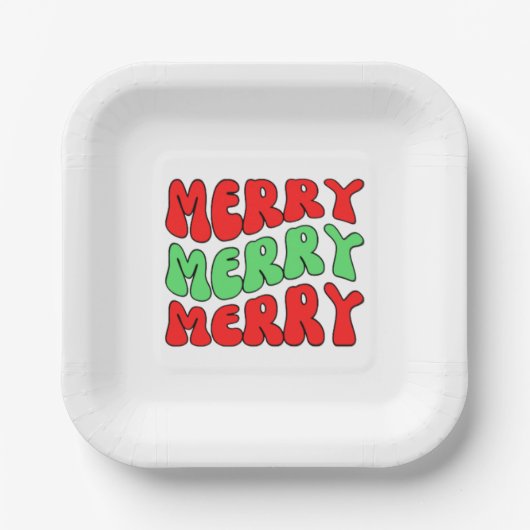 Merry Merry Merry Papieren Bordje (Voorkant)