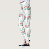 Merry Merry Merry with Pastel Boho Christmas Trees Leggings (Links)