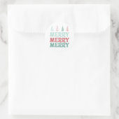 Merry Merry Merry with Pastel Boho Christmas Trees Ronde Sticker (Tas)
