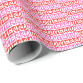 Merry Merry Modern Groovy Print Wrapping Paper Cadeaupapier (Rol Hoek)