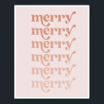 Merry Merry Pink Fade Retro Font Poster<br><div class="desc">Merry Merry Pink Fade Retro Font</div>