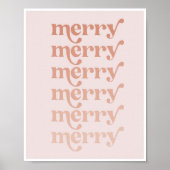 Merry Merry Pink Fade  Retro Font Poster (Voorkant)