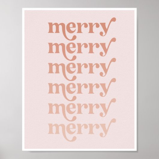 Merry Merry Pink Fade  Retro Font Poster (Voorkant)