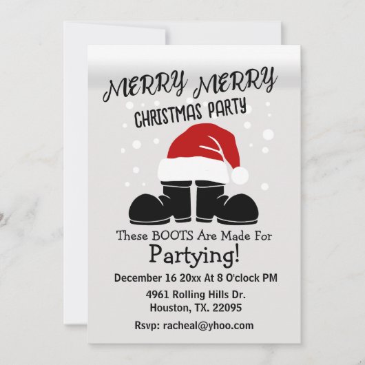 Merry Merry Santa Boots Kaart (Voorkant)