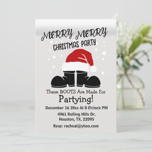 Merry Merry Santa Boots Kaart (Staand voorkant)