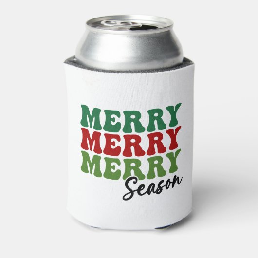 Merry Merry Season - Retro Holiday Art Blikjeskoeler (Blikje Achterkant)