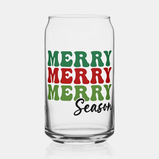 Merry Merry Season - Retro Holiday Art Blikvorm Glas (Voorkant)