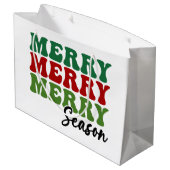 Merry Merry Season - Retro Holiday Art Groot Cadeauzakje (Achterkant Gekanteld)