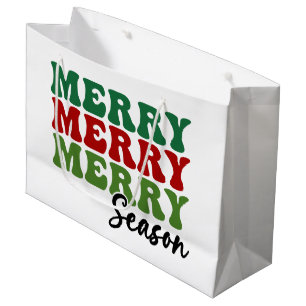 Merry Merry Season - Retro Holiday Art Groot Cadeauzakje