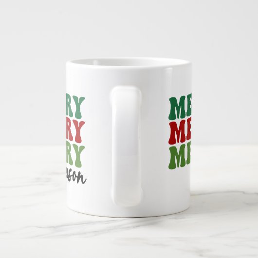 Merry Merry Season - Retro Holiday Art Grote Koffiekop (Achterkant)