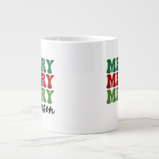 Merry Merry Season - Retro Holiday Art Grote Koffiekop (Voorkant)