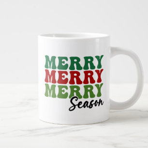 Merry Merry Season - Retro Holiday Art Grote Koffiekop