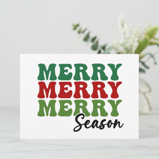 Merry Merry Season - Retro Holiday Art Kaart (Staand voorkant)