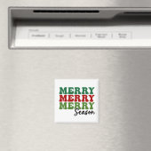 Merry Merry Season - Retro Holiday Art Magneet (Insitu (Vaatwasser))