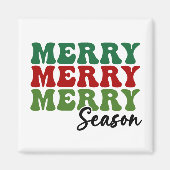Merry Merry Season - Retro Holiday Art Magneet (Voorkant)