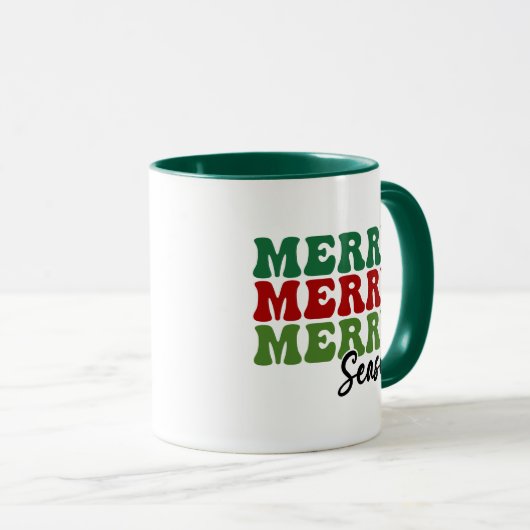 Merry Merry Season - Retro Holiday Art Mok (Voorkant rechts)