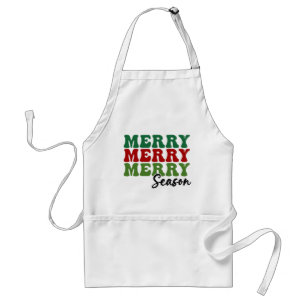Merry Merry Season - Retro Holiday Art Standaard Schort
