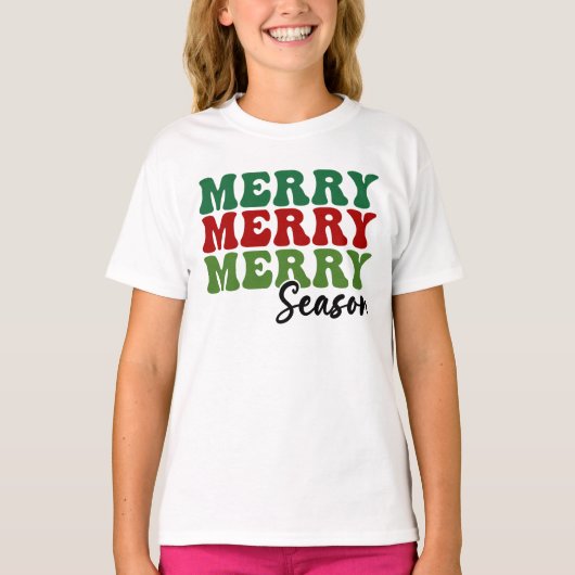 Merry Merry Season - Retro Holiday Art T-shirt (Voorkant)