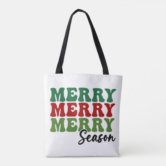 Merry Merry Season - Retro Holiday Art Tote Bag (Achterkant)