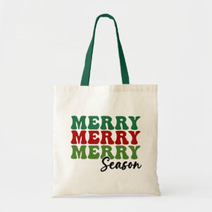 Merry Merry Season - Retro Holiday Art Tote Bag