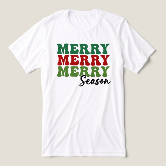 Merry Merry Season - Retro Holiday Art Tri-Blend Shirt (Design voorkant)