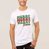 Merry Merry Season - Retro Holiday Art Tri-Blend Shirt (Voorkant)